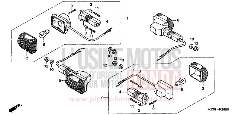 BLINKER von CB1300 Super Bold'or ABS MOODY BLUE METALLIC (PB296) von 2002